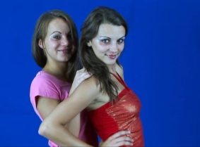 Reka and Andreea E are back for a new update for their fans. This time their outfit is casual so we are sure the jeans fans will enjoy this session.
Lots of chocolate is gently placed on each other's clothing and then on each other's topless bodies.
S